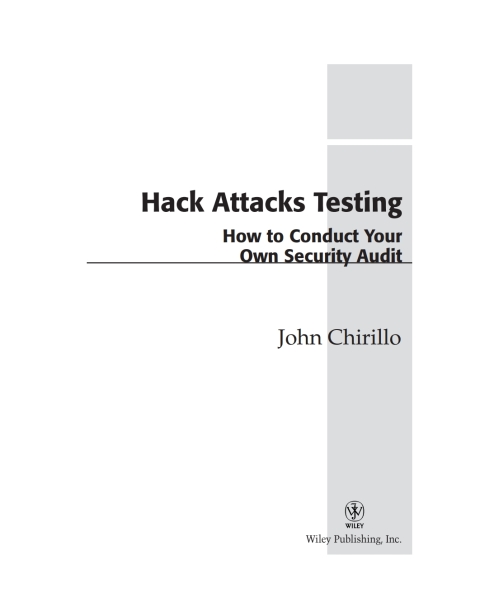 Cover image for book Hack Attacks Testing