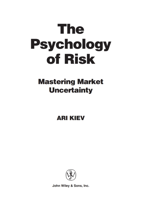 Cover image for book The Psychology of Risk