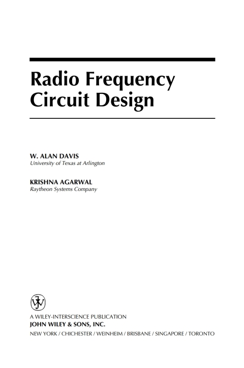 Cover image for book Radio Frequency Circuit Design