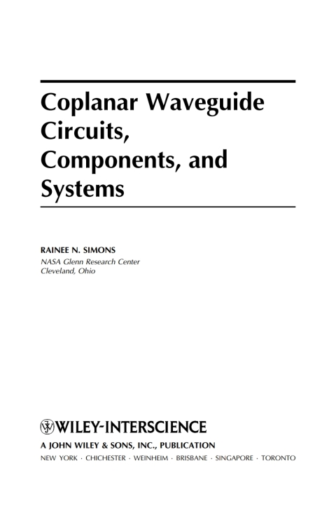 Cover image for book Coplanar Waveguide Circuits, Components, and Systems