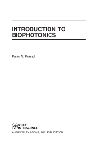 Titelbild: Introduction to Biophotonics 1st edition 9780471287704