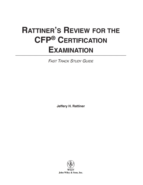 Cover image for book Rattiner's Review for the CFP(R) Certification Examination, Fast Track Study Guide