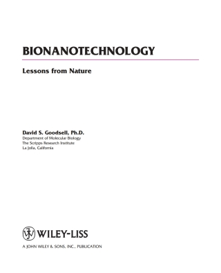 Bionanotechnology