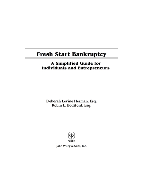 Cover image for book Fresh Start Bankruptcy