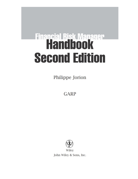 Cover image for book Financial Risk Manager Handbook