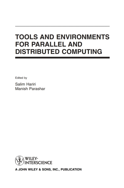 Cover image for book Tools and Environments for Parallel and Distributed Computing