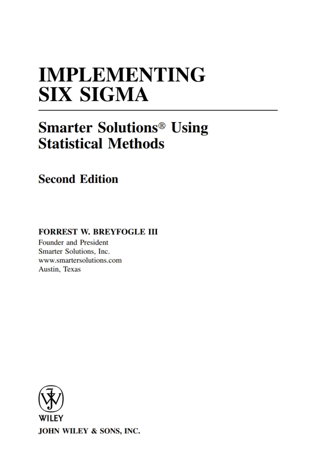 Implementing Six Sigma