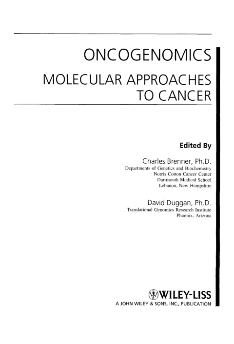 Cover image for book Oncogenomics