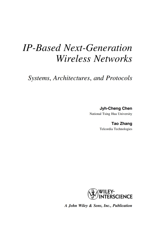 Cover image for book IP-Based Next-Generation Wireless Networks: Systems, Architectures, and Protocols