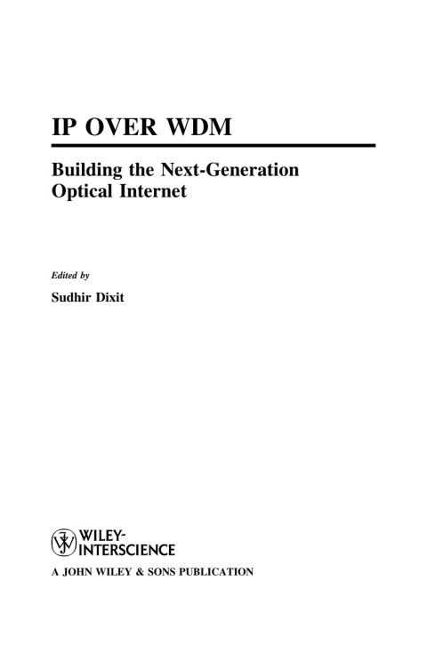Cover image for book IP over WDM