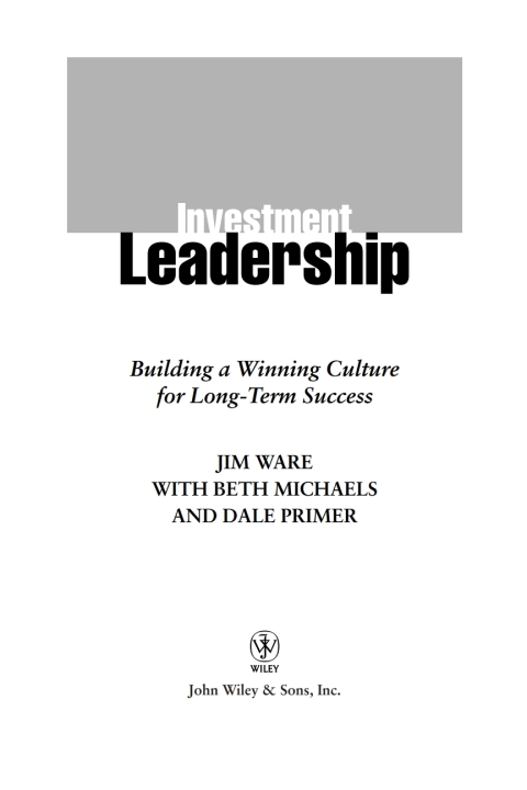 Cover image for book Investment Leadership