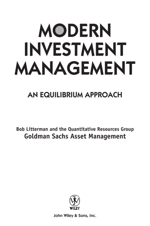 Cover image for book Modern Investment Management