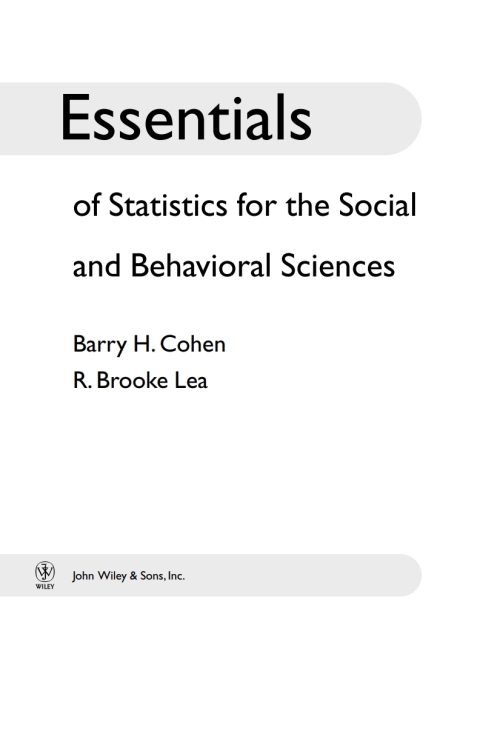 Cover image for book Essentials of Statistics for the Social and Behavioral Sciences