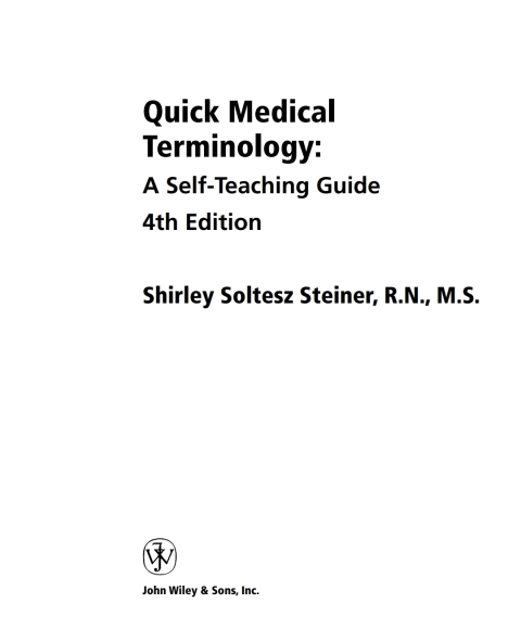 Cover image for book Quick Medical Terminology