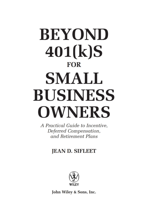 Cover image for book Beyond 401(k)s for Small Business Owners