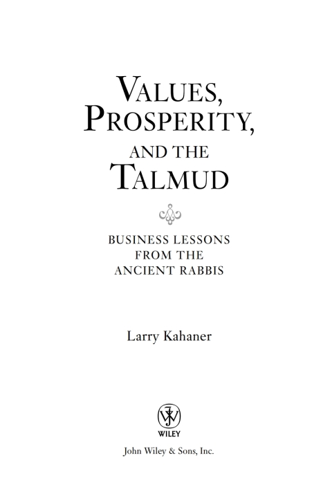 Cover image for book Values, Prosperity, and the Talmud
