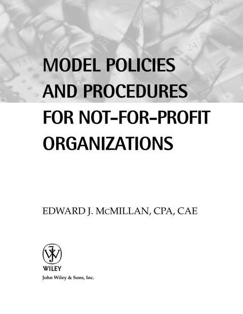 Cover image for book Model Policies and Procedures for Not-for-Profit Organizations