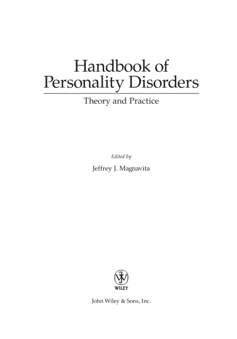 Cover image for book Handbook of Personality Disorders