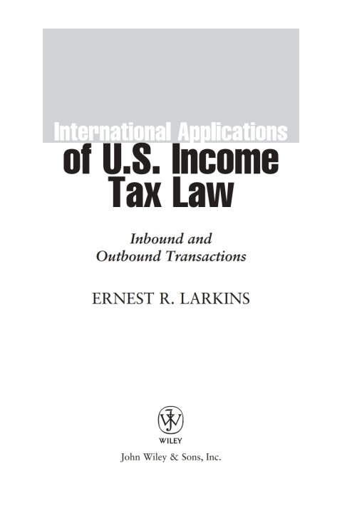 Cover image for book International Applications of U.S. Income Tax Law
