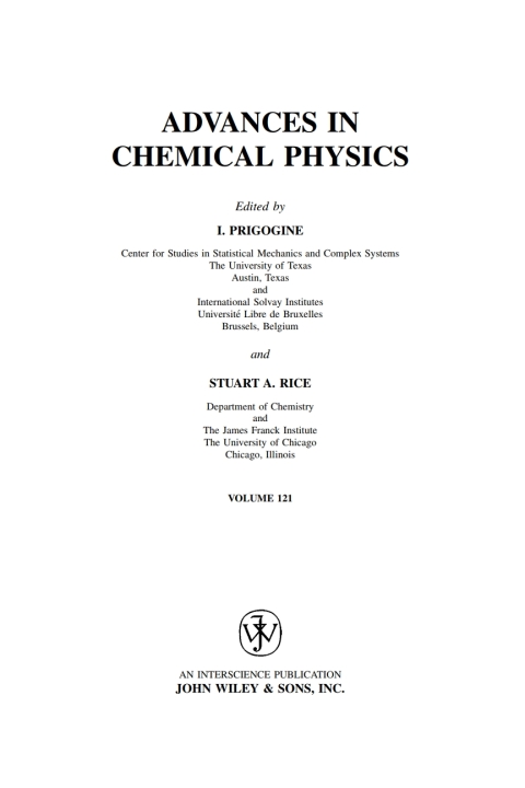 Cover image for book Advances in Chemical Physics, Volume 121