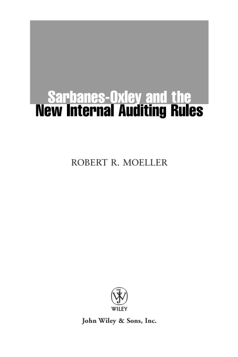 Cover image for book Sarbanes-Oxley and the New Internal Auditing Rules