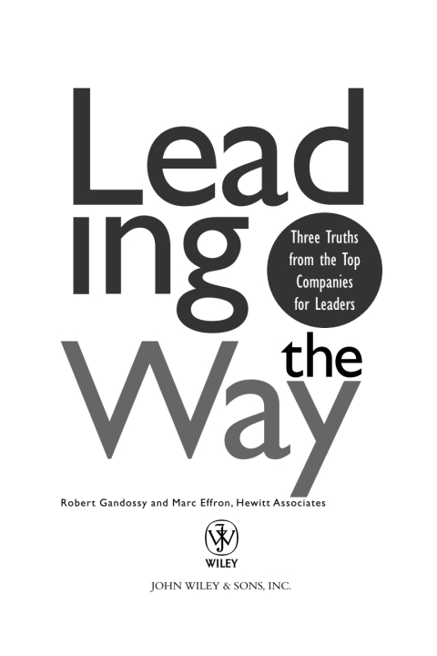 Cover image for book Leading the Way: Three Truths from the Top Companies for Leaders