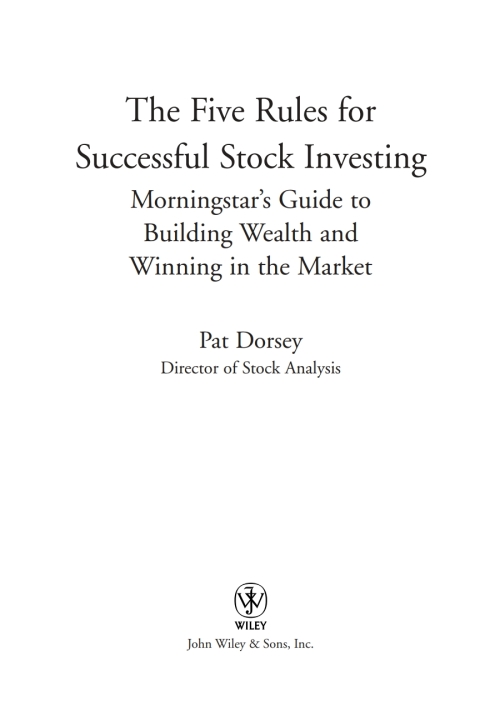 Cover image for book The Five Rules for Successful Stock Investing