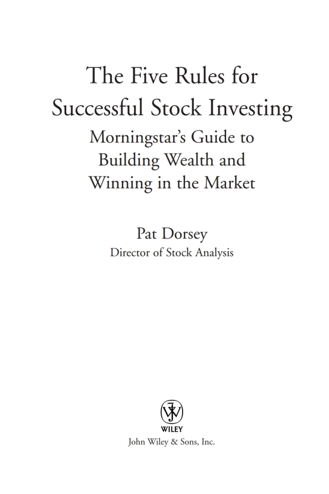 The Five Rules for Successful Stock Investing