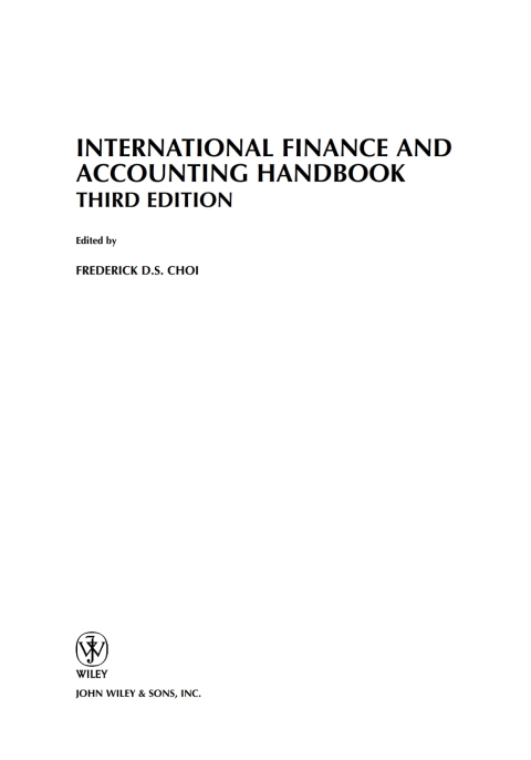 Cover image for book International Finance and Accounting Handbook