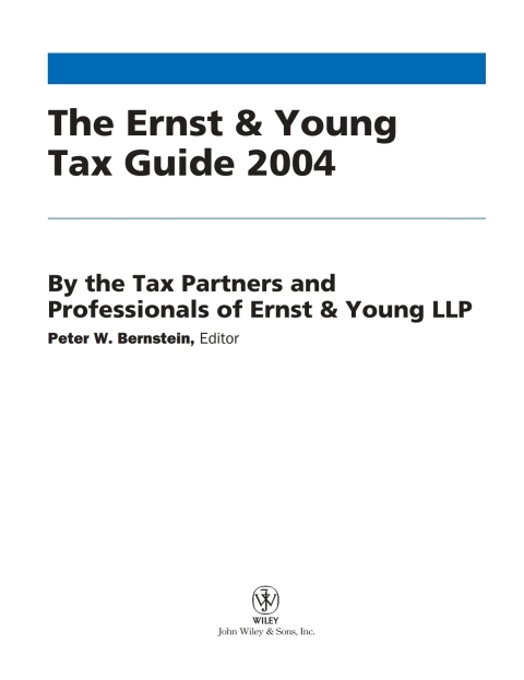 Cover image for book The Ernst & Young Tax Guide 2004