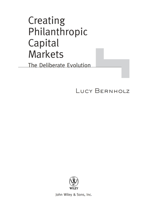 Cover image for book Creating Philanthropic Capital Markets