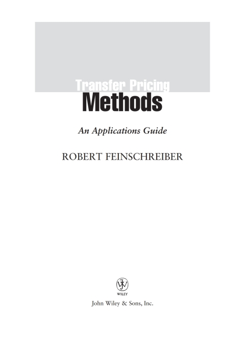 Cover image for book Transfer Pricing Methods