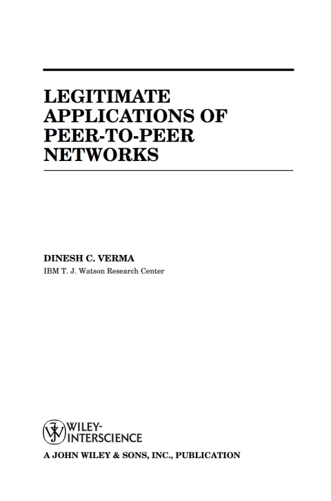 Legitimate Applications of Peer-to-Peer Networks 