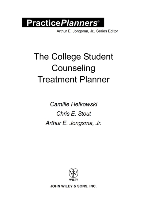 Cover image for book The College Student Counseling Treatment Planner