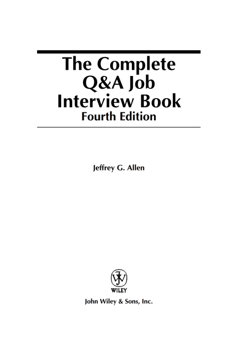 Cover image for book The Complete Q&A Job Interview Book, 4th Edition
