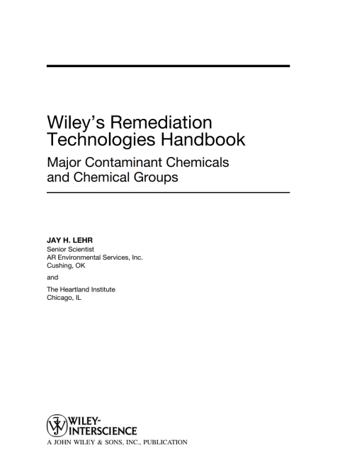 Cover image for book Wiley's Remediation Technologies Handbook