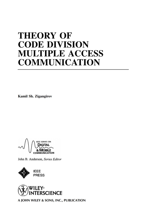 Cover image for book Theory of Code Division Multiple Access Communication