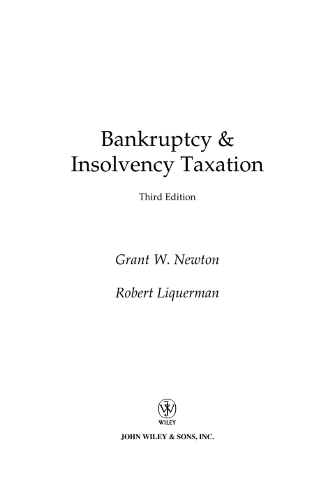 Cover image for book Bankruptcy and Insolvency Taxation