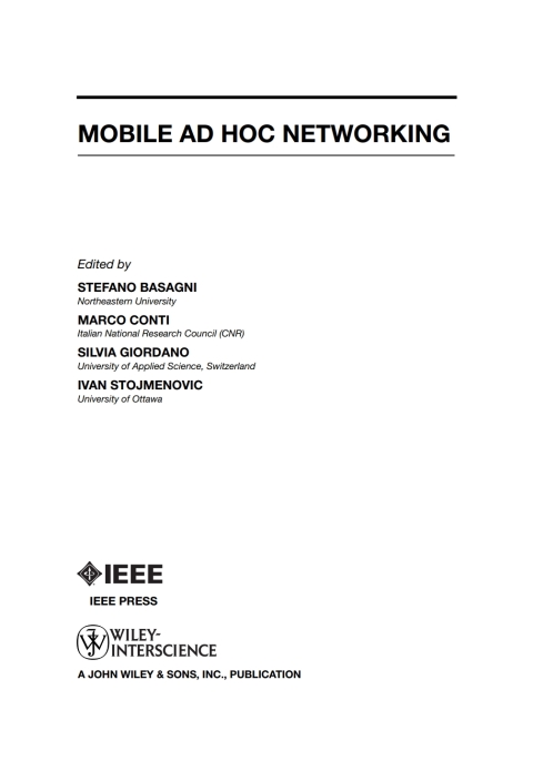 Cover image for book Mobile Ad Hoc Networking