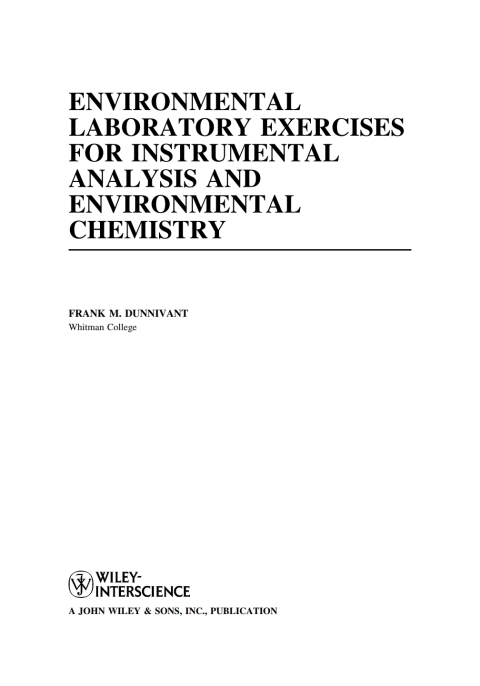 Cover image for book Environmental Laboratory Exercises for Instrumental Analysis and Environmental Chemistry