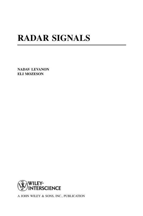 Cover image for book Radar Signals