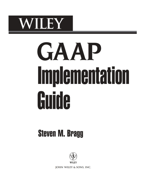 Cover image for book GAAP Implementation Guide