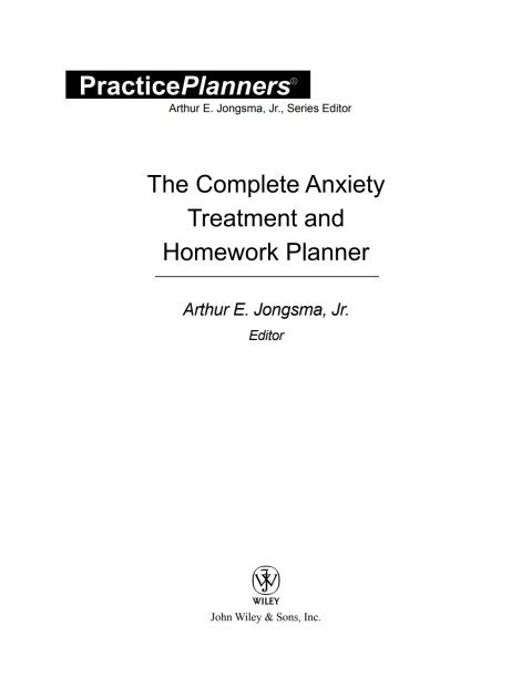 Cover image for book The Complete Anxiety Treatment and Homework Planner