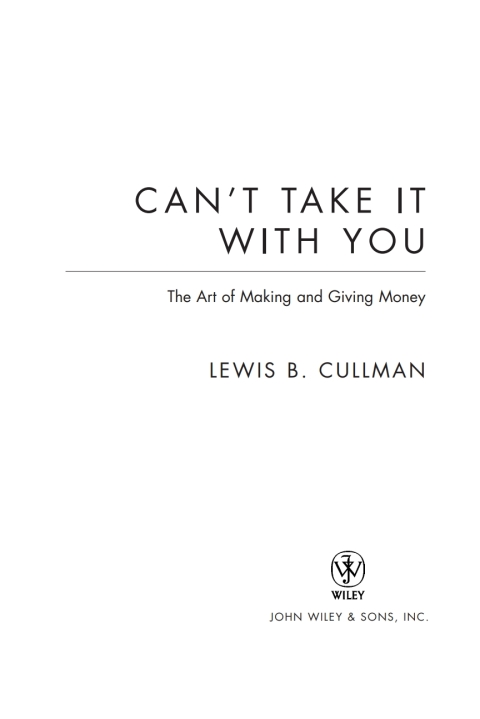 Cover image for book Can't Take It With You