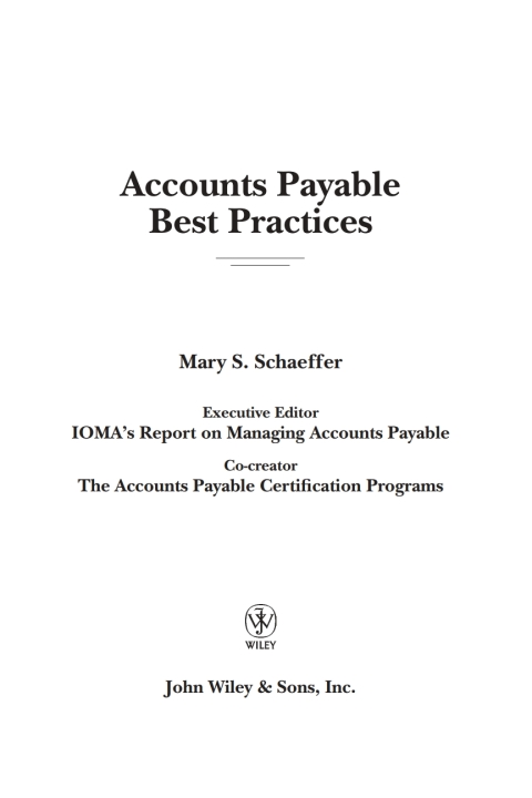 Cover image for book Accounts Payable Best Practices