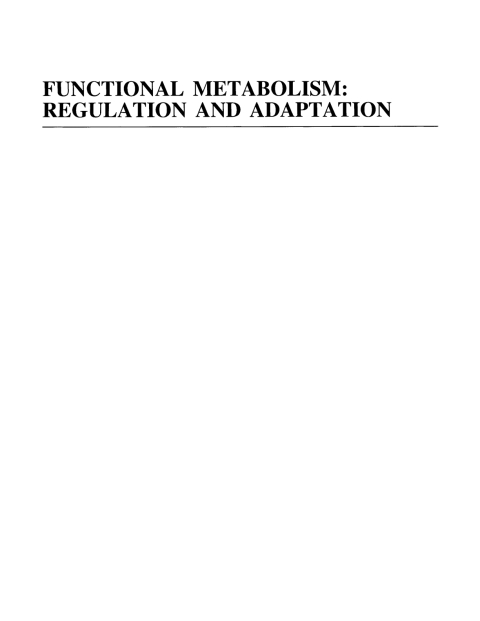 Cover image for book Functional Metabolism