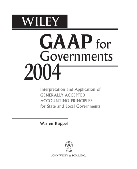 Cover image for book Wiley GAAP for Governments 2004