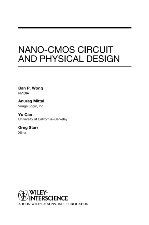 Cover image for book Nano-CMOS Circuit and Physical Design