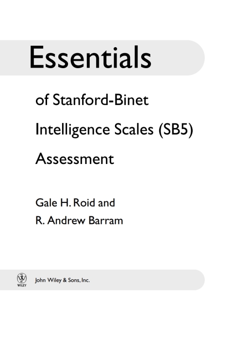 Cover image for book Essentials of Stanford-Binet Intelligence Scales (SB5) Assessment