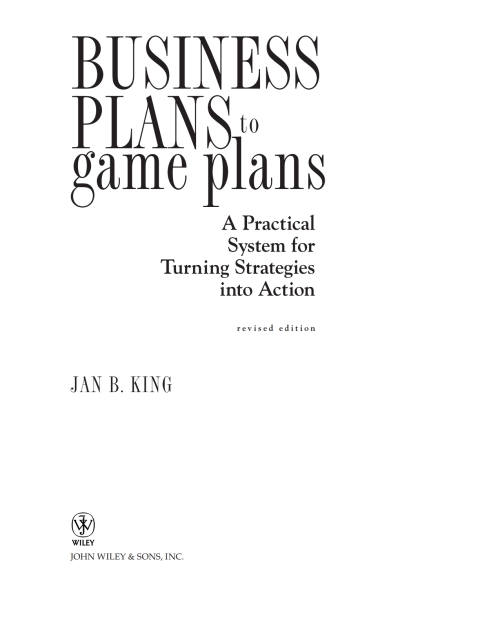Cover image for book Business Plans to Game Plans